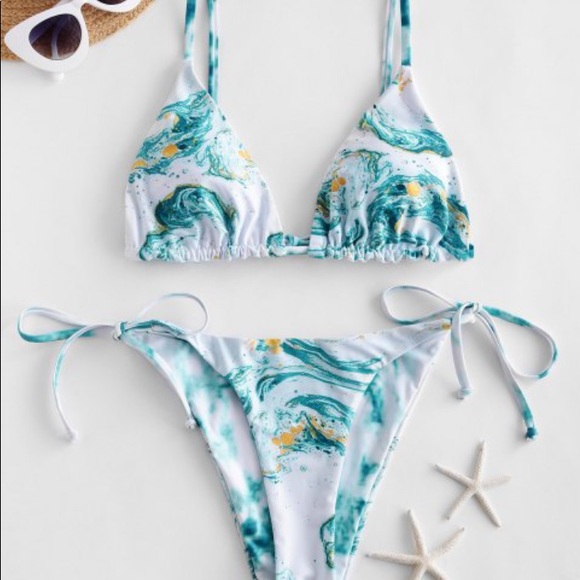 White ocean swirl bikini - Picture 2 of 8